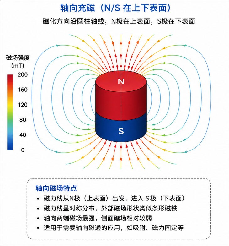 圆柱形磁铁磁场分布图